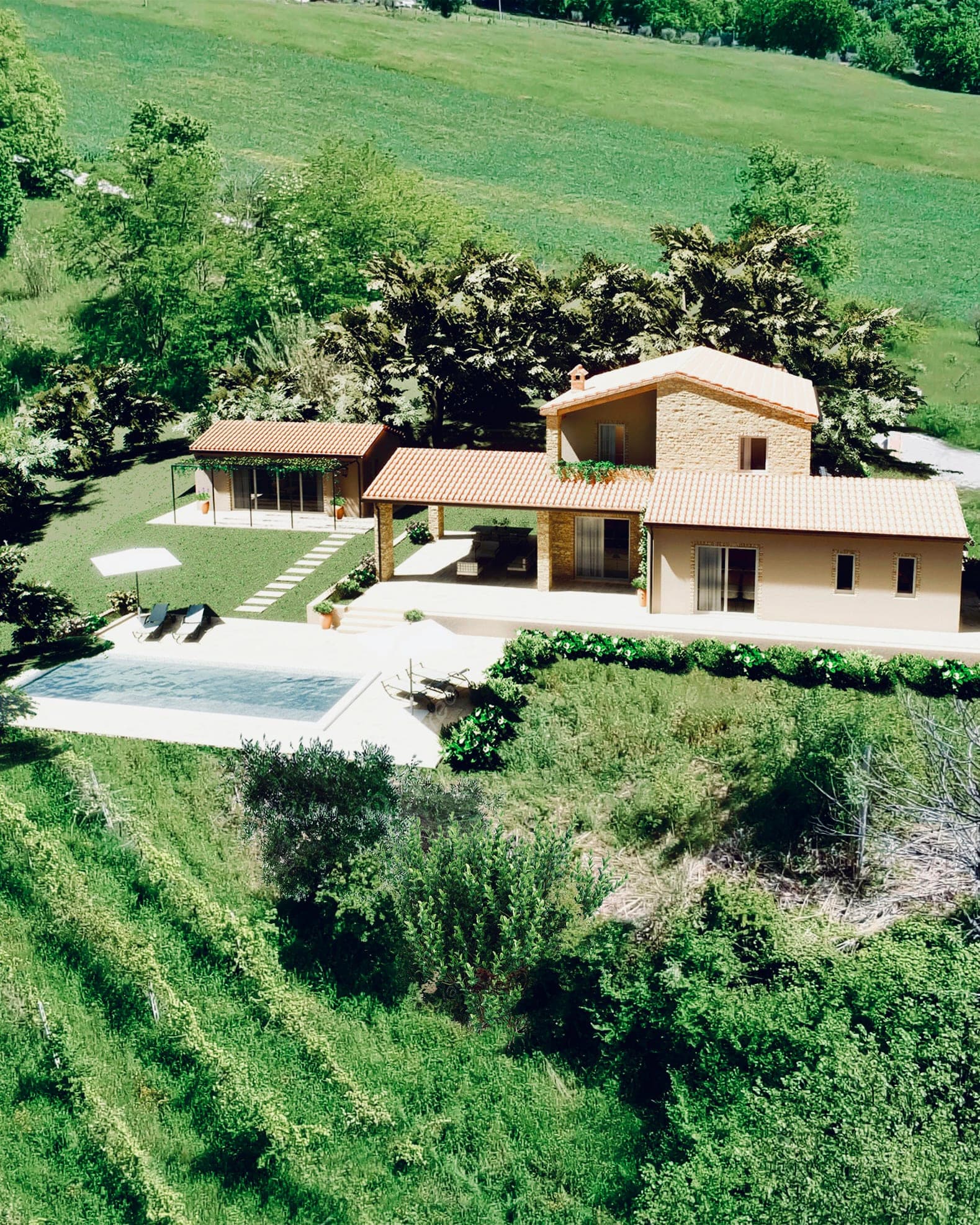 Monte San Martino (FM) — Casolare 2 — render di progetto